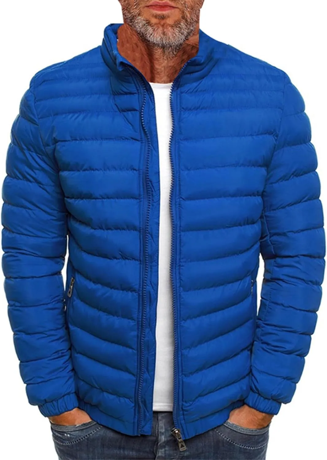 RTRDE Men's Winter Jackets Casual Windproof Down Jackets Zip Up Windbreaker Warm Padded Coats Jackets, M-2XL