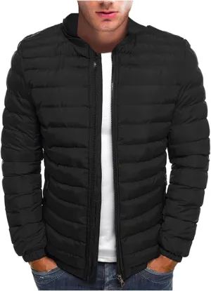 RTRDE Men's Winter Jackets Casual Windproof Down Jackets Zip Up Windbreaker Warm Padded Coats Jackets, M-2XL