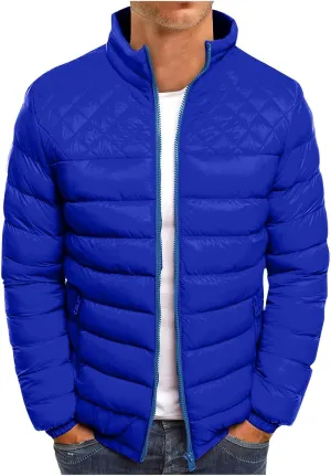 RTRDE Men's Winter Jackets Casual Windproof Down Jackets Zip Up Windbreaker Warm Padded Coats Jackets, M-2XL