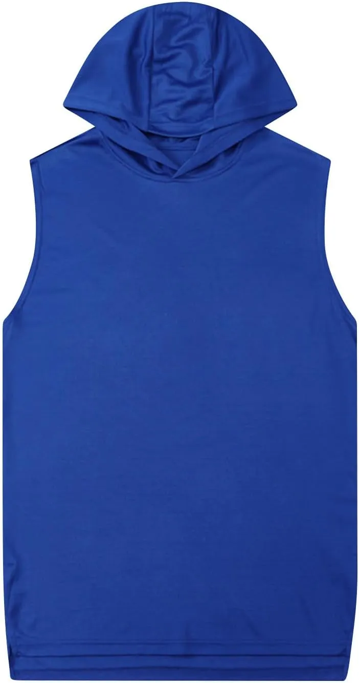 Running Shirts for Men Muscle Fit Hooded Tank Tops Breathable Quick Dry Basic Tees Casual Workout Gym Active T Shirt