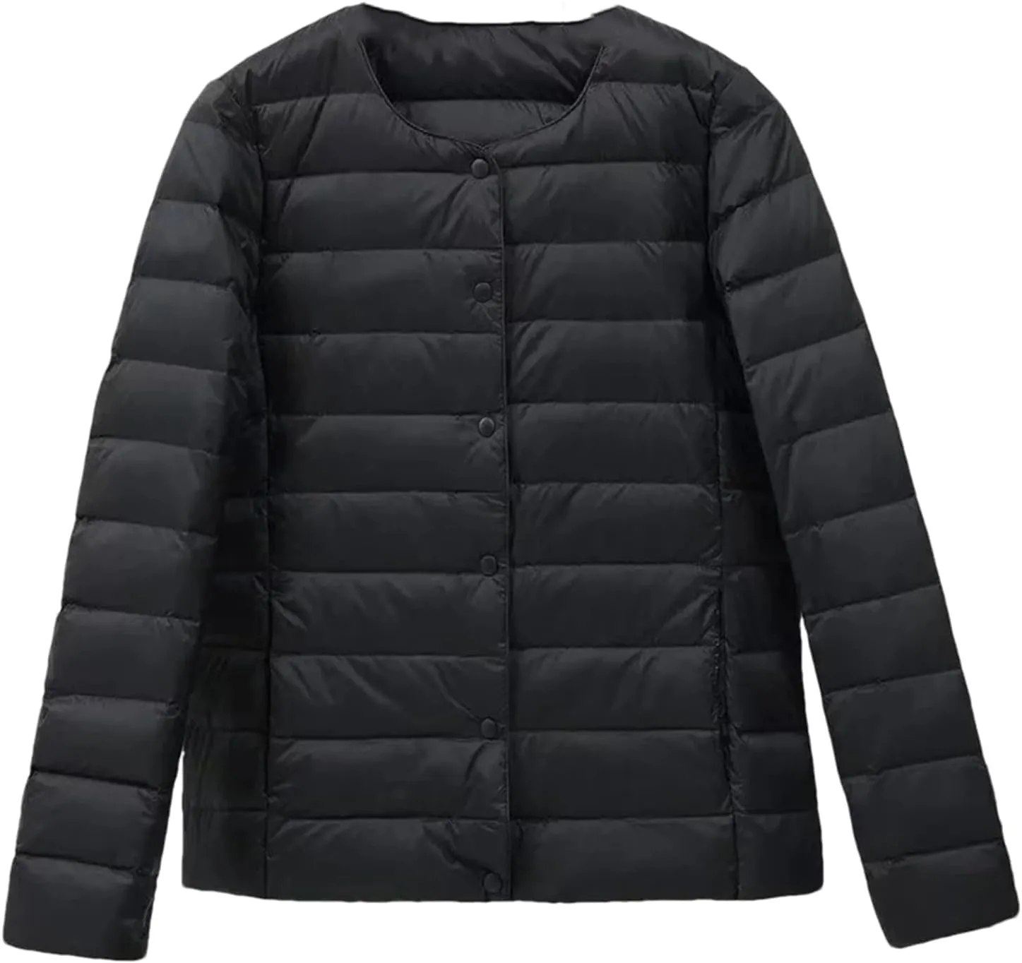 SaoBiiu Women Ultra Light Inter Puffer Jackets Collarless Portable Down Jackets