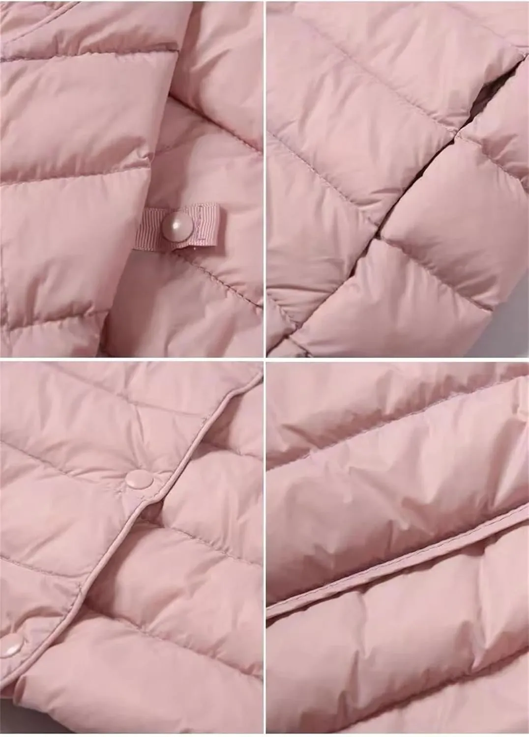SaoBiiu Women Ultra Light Inter Puffer Jackets Collarless Portable Down Jackets