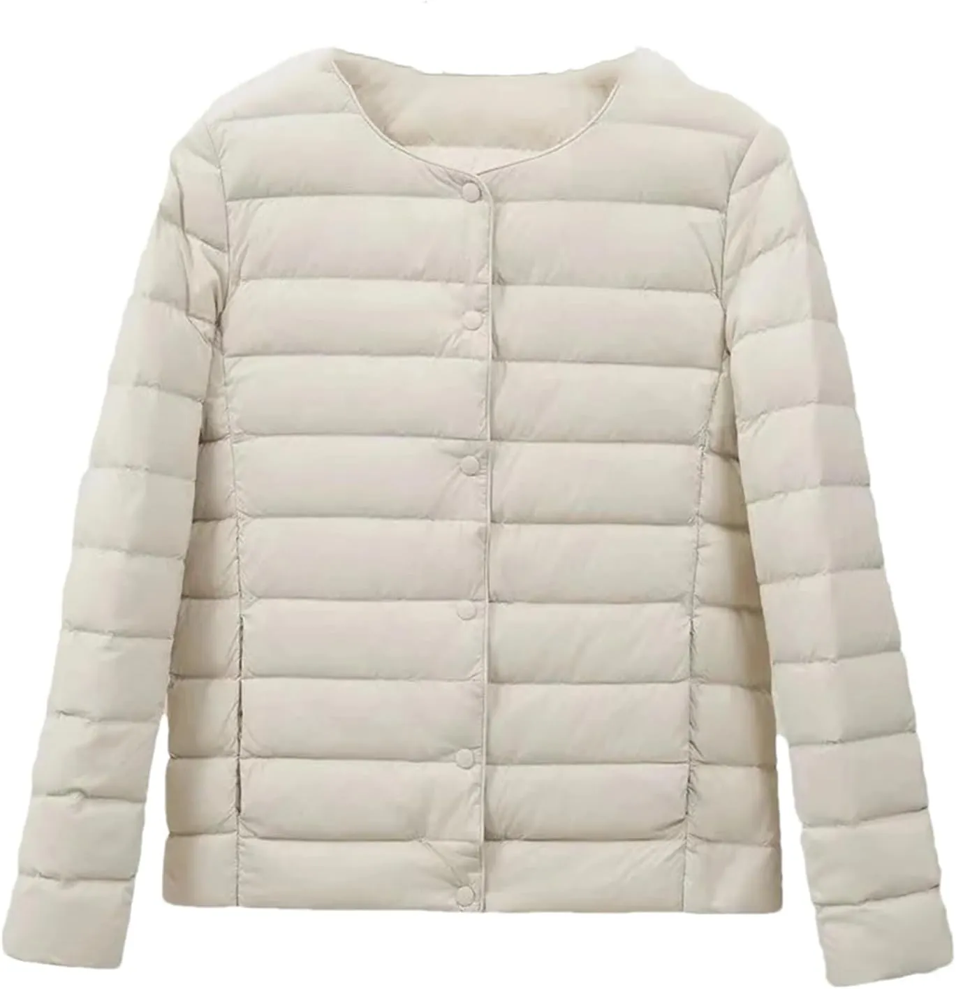 SaoBiiu Women Ultra Light Inter Puffer Jackets Collarless Portable Down Jackets
