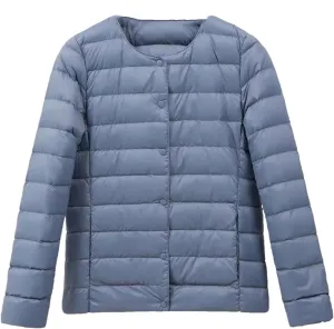 SaoBiiu Women Ultra Light Inter Puffer Jackets Collarless Portable Down Jackets
