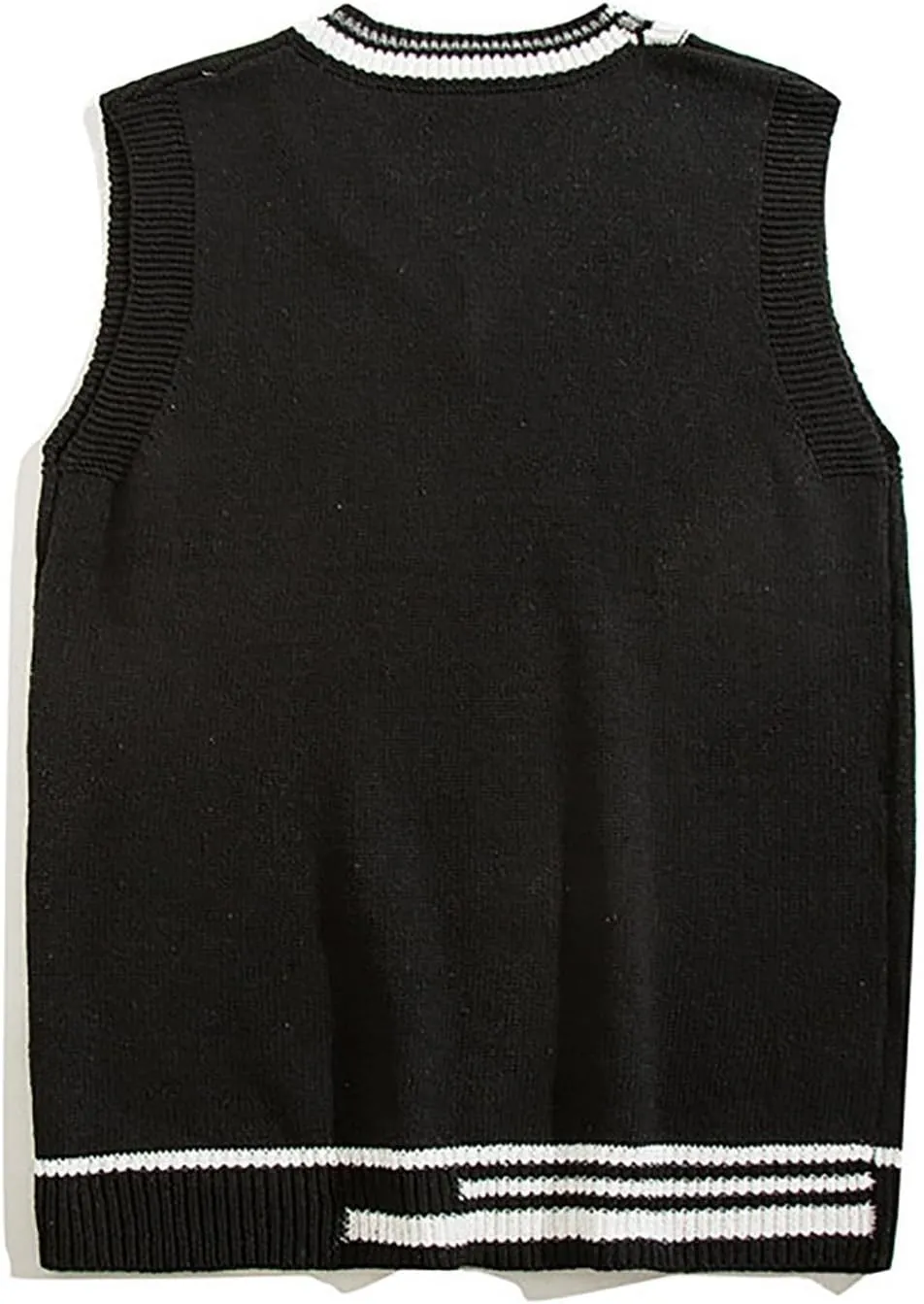 Sleeveless Sweater Vest for Men Color Block Knitted Trendy Pullover Sweater V Neck Comfort Soft Casual Jumper Tops