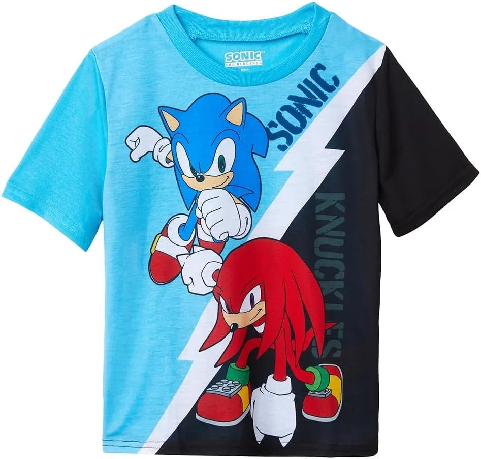 Sonic The Hedgehog Boys' Shorts and Sleep Shirt Kids Sleepwear 2 Piece Pajama Set