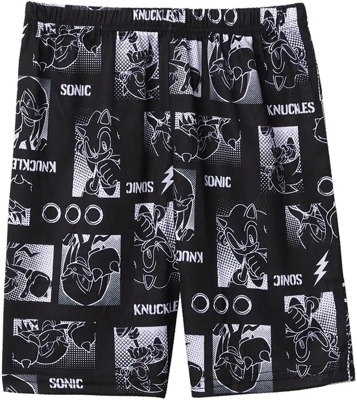 Sonic The Hedgehog Boys' Shorts and Sleep Shirt Kids Sleepwear 2 Piece Pajama Set