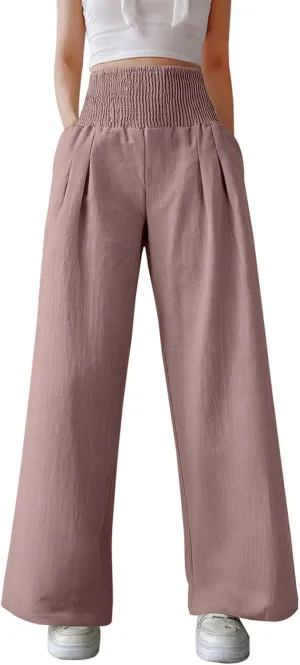 Straight Leg Pants for Women Wide Leg Casual Pants Loose Track Trousers with Pockets Lounge Workout Jogging Sweatpants