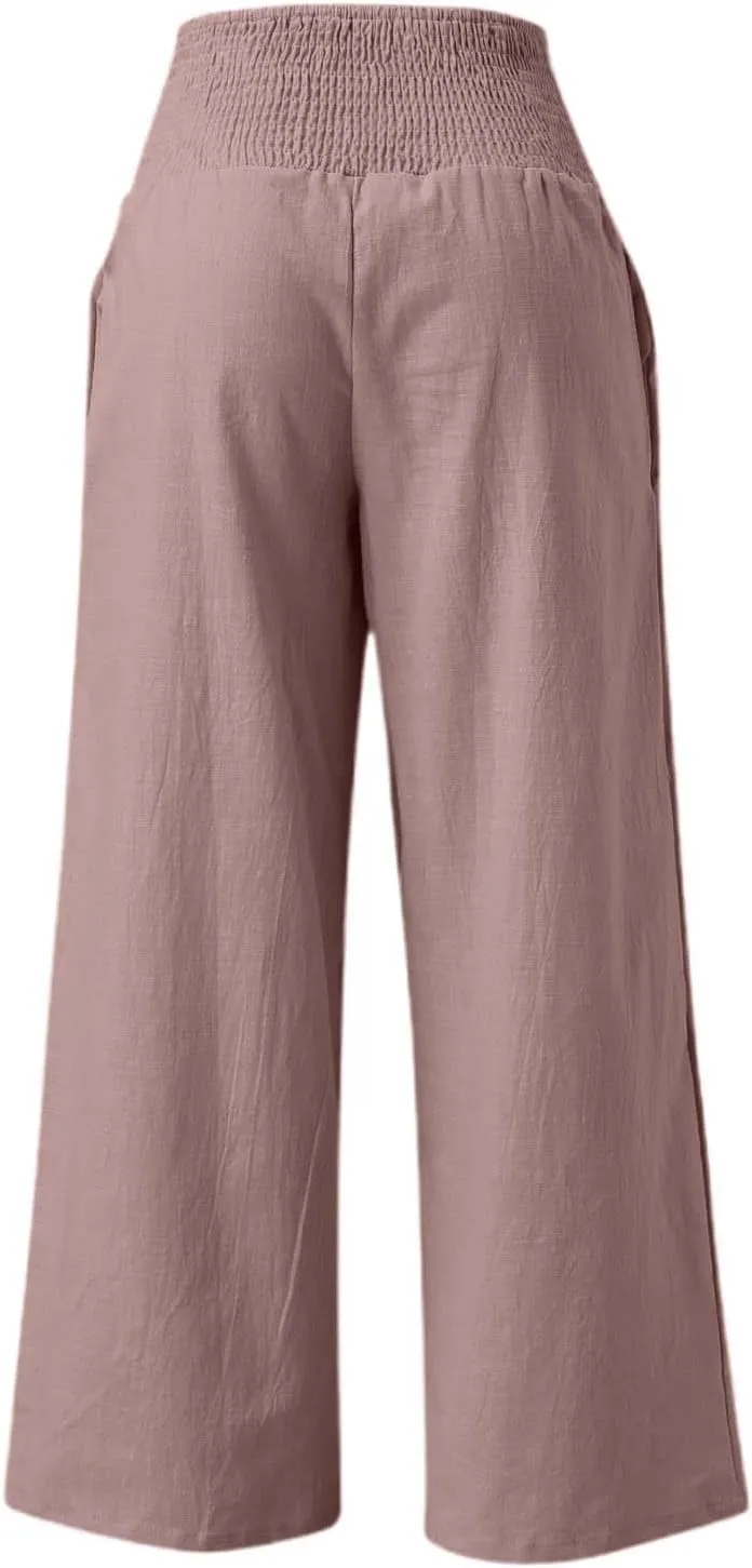 Straight Leg Pants for Women Wide Leg Casual Pants Loose Track Trousers with Pockets Lounge Workout Jogging Sweatpants