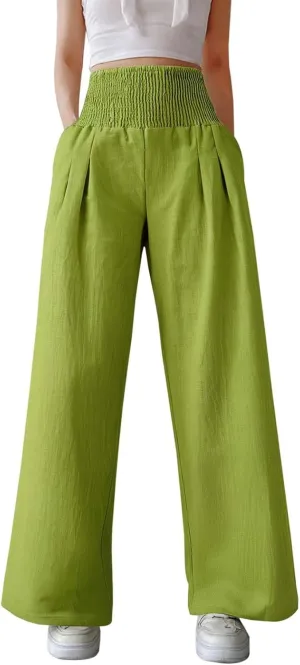 Straight Leg Pants for Women Wide Leg Casual Pants Loose Track Trousers with Pockets Lounge Workout Jogging Sweatpants