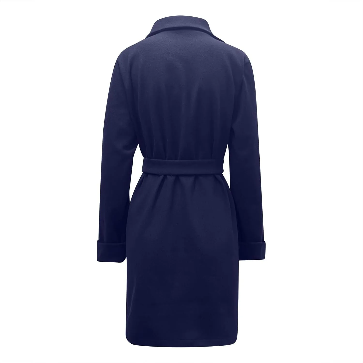 STYESH Womens Wrap Coats with Belt 2023 Fashion Overcoats Notched Lapel Trench Coats Winter Pea Coats Outerwear with Pockets