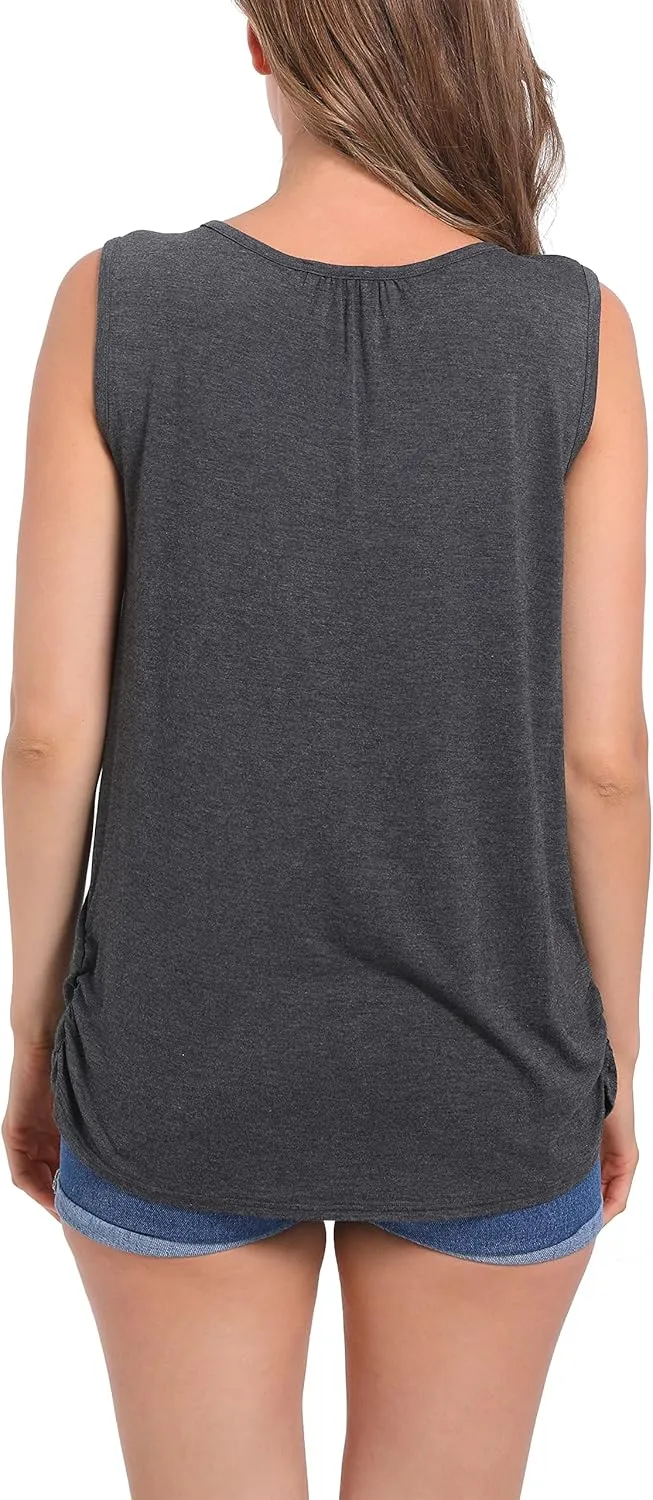 SUIEK Women's Maternity Nursing Tops Breastfeeding Tanks Tee Shirt Pregnancy Clothes
