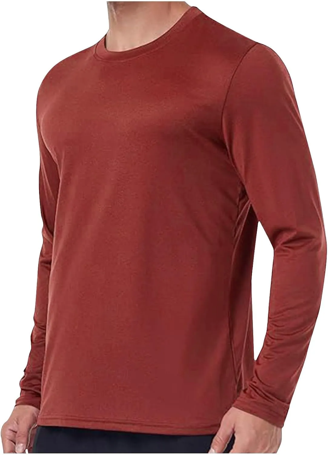 Sun Protection Shirts for Men Long Sleeve Lightweight Moisture Wicking Crewneck Comfort Jacket for Outdoor Hiking