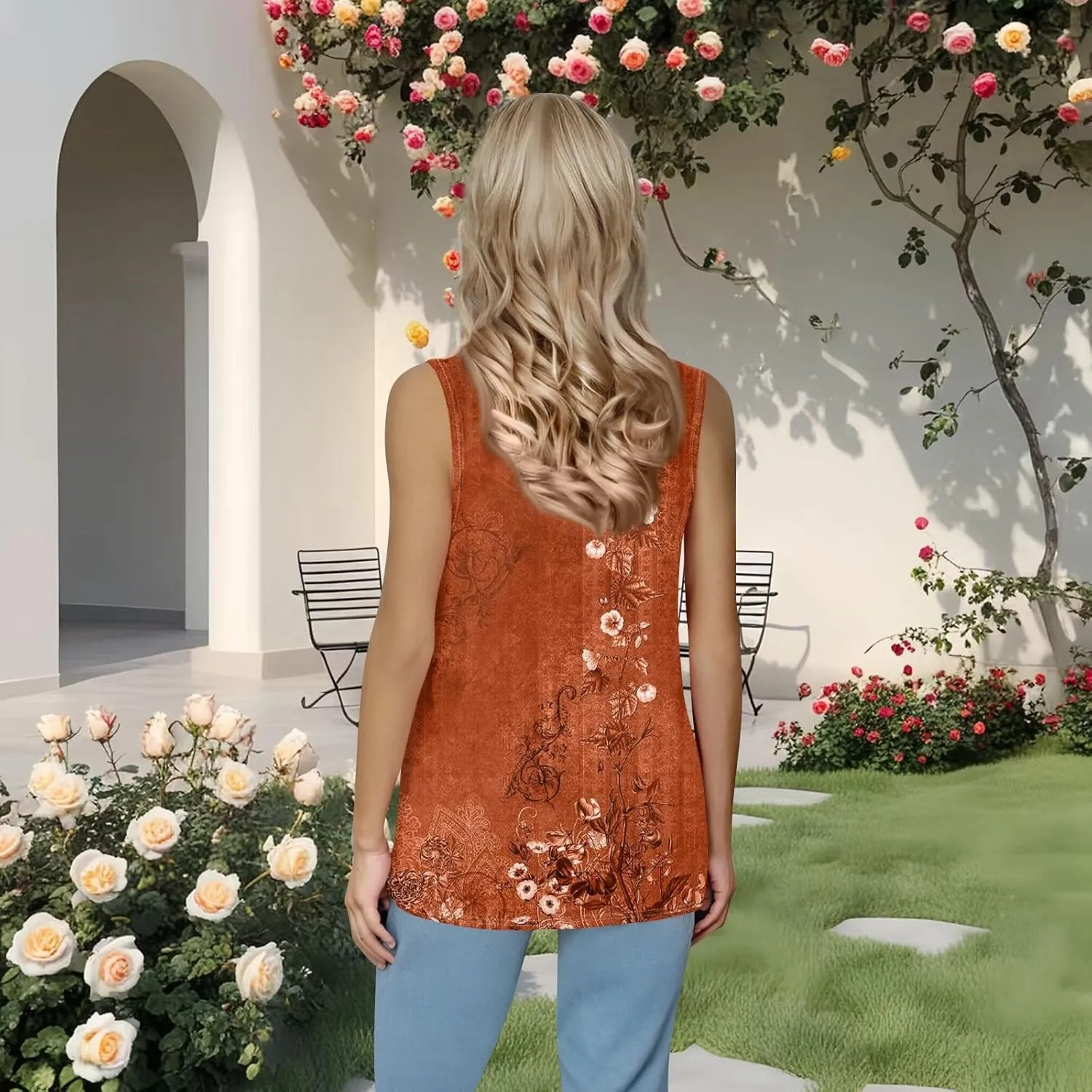Tank Top for Women Summer 2025 Sleeveless Blouses Pleated Square Neck Casual Loose Fit Flowy Shirts Tunics