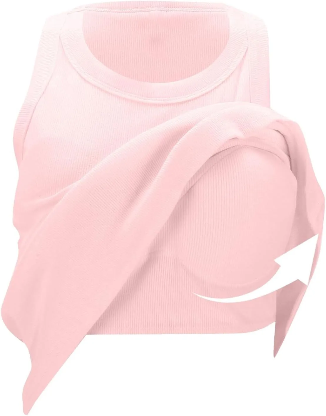 Tank Tops for Women 2025 Built in Shelf Bra Spaghetti Strap Summer Camisole U Neck Slim Fit Ribbed Sleeveless Shirts