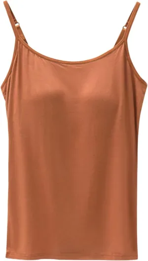 Tank Tops for Women Built with Shelf Bra Adjustable Spaghetti Strap Summer Tanks Sports Outfits Layering Undershirt