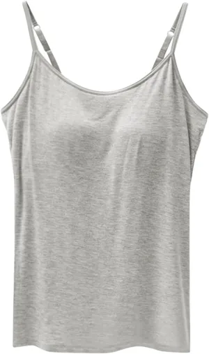 Tank Tops for Women Built with Shelf Bra Adjustable Spaghetti Strap Summer Tanks Sports Outfits Layering Undershirt