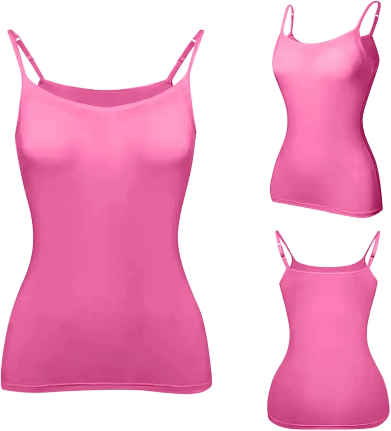 Tank Tops with Built in Shelf Bras for Women Adjustable Spaghetti Strap Camisole Top Workout Beach Basic Undershirts