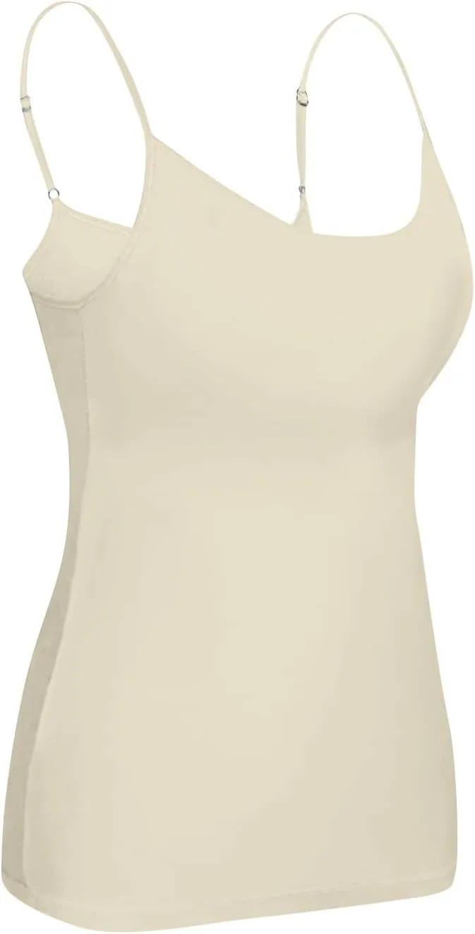 Tank Tops with Built in Shelf Bras for Women Adjustable Spaghetti Strap Camisole Top Workout Beach Basic Undershirts