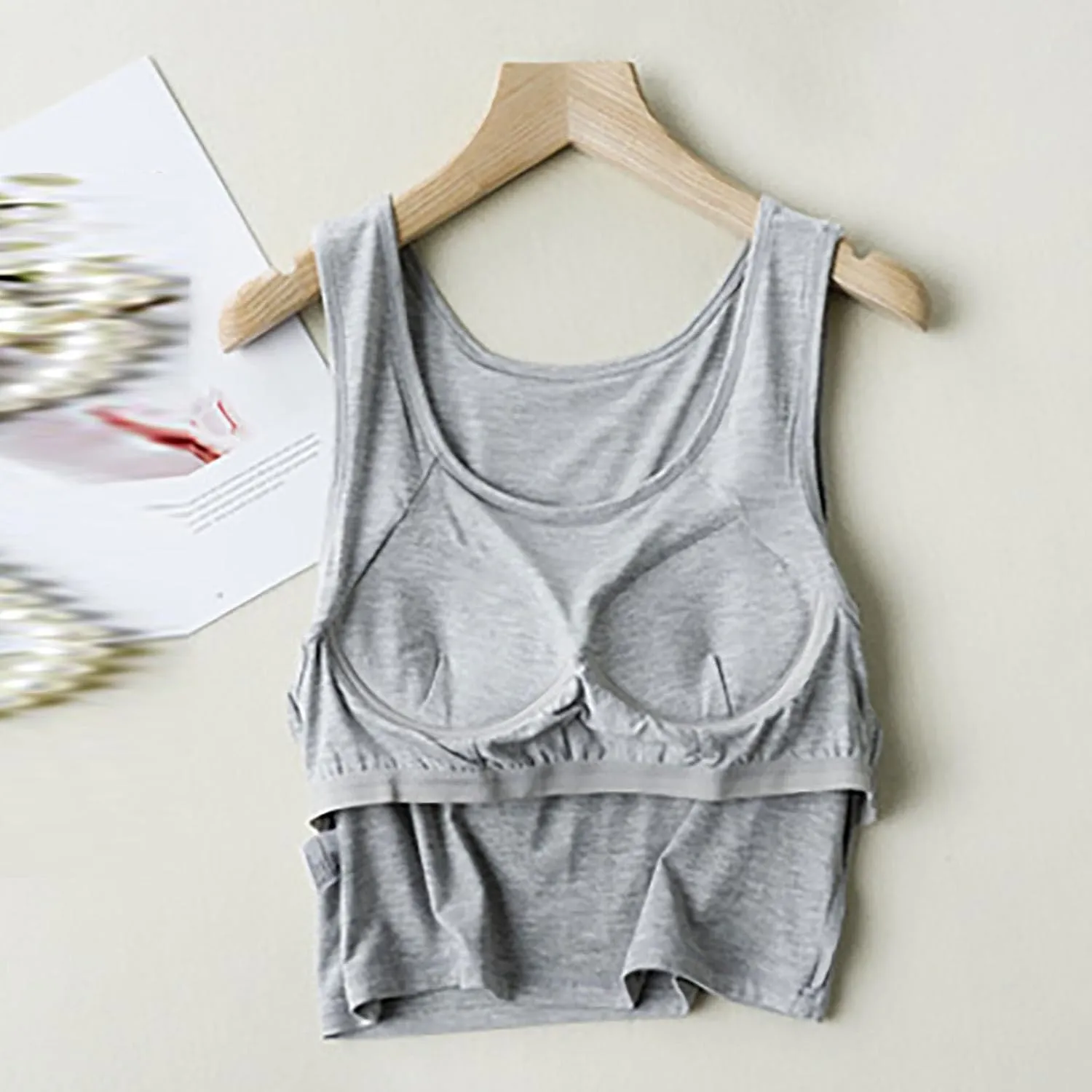 Tanktops with Built in Bras for Women Quick Dry Workout Sleeveless Yoga Camisole with Built in Bra Tank Tops Comfy