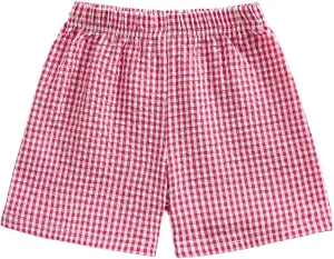 Toddler Boy Girl Plaid Shorts Casual Summer Gingham Shorts Elastic Waist Beach Shorts Bottoms Boxers Streetwear