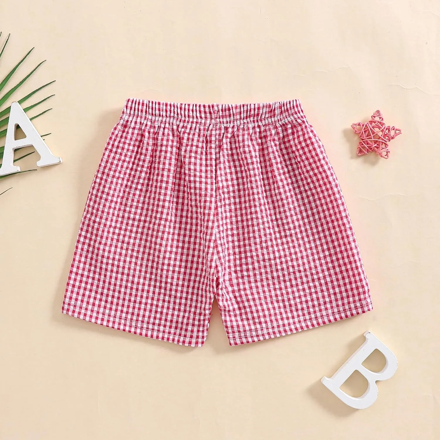 Toddler Boy Girl Plaid Shorts Casual Summer Gingham Shorts Elastic Waist Beach Shorts Bottoms Boxers Streetwear