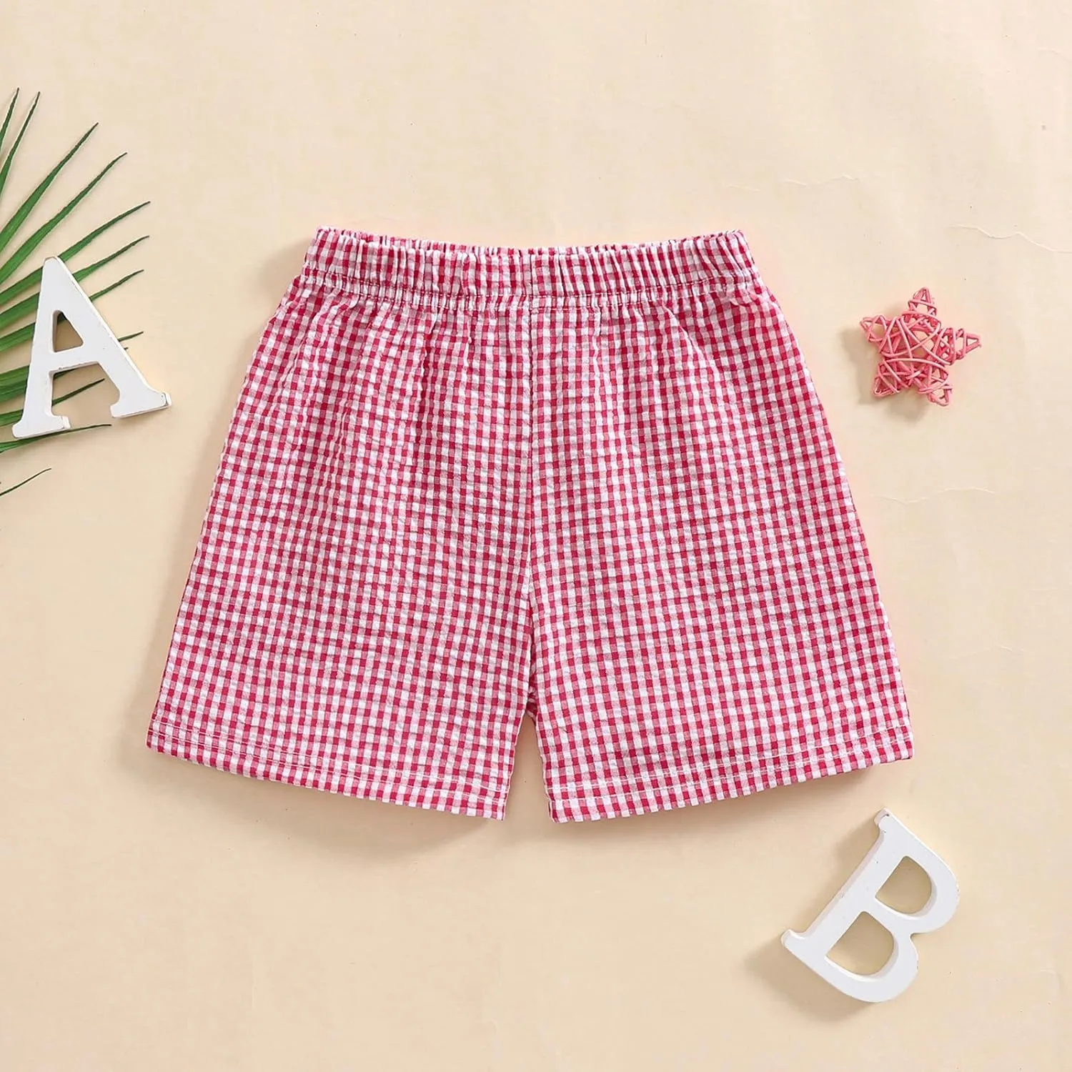 Toddler Boy Girl Plaid Shorts Casual Summer Gingham Shorts Elastic Waist Beach Shorts Bottoms Boxers Streetwear