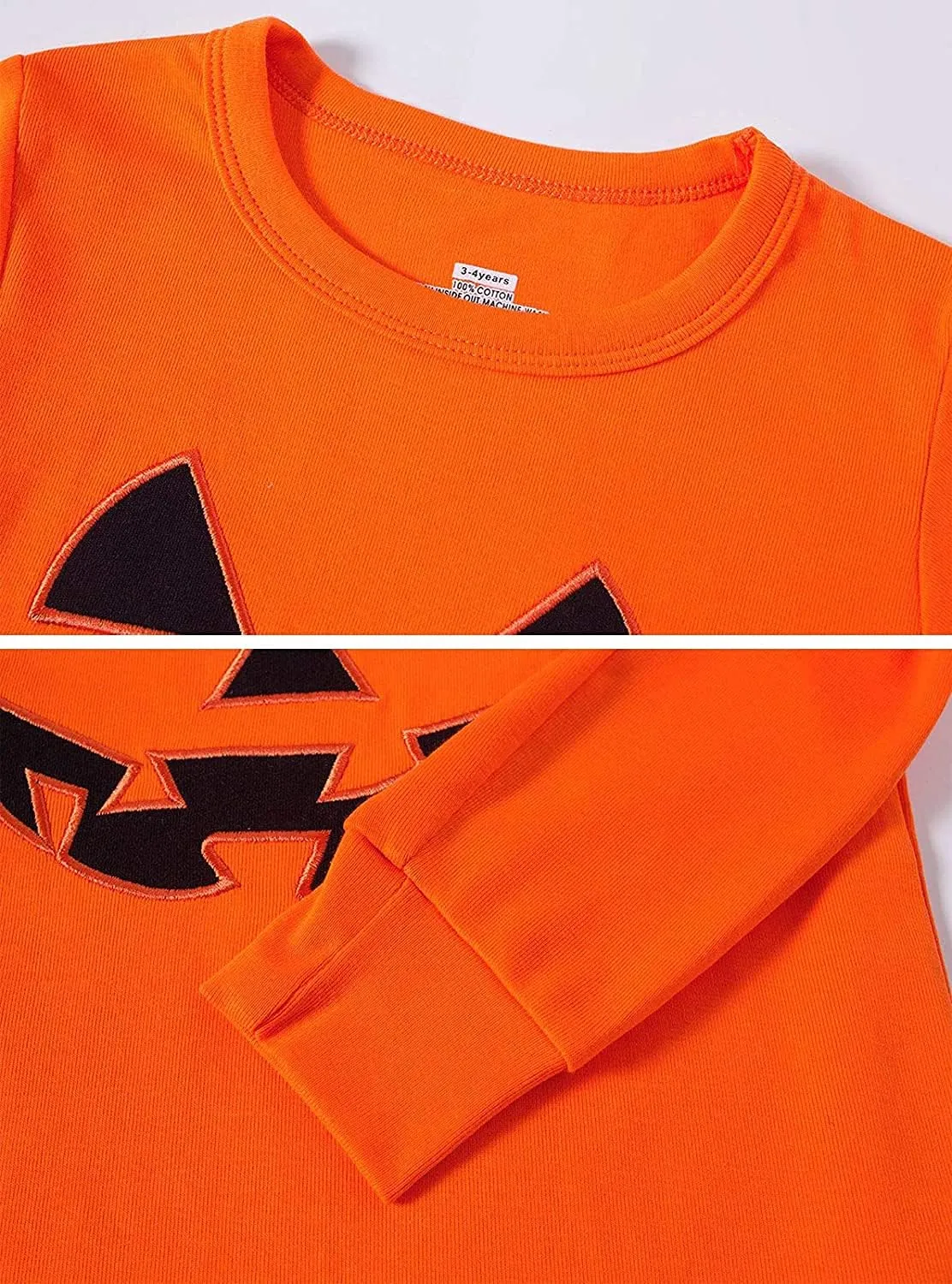 Toddler Boys Halloween Pumpkin Pajamas 100% Cotton Pjs for Boy Jammies Little Kids Sleepwear Clothes Sets Size 2-7T