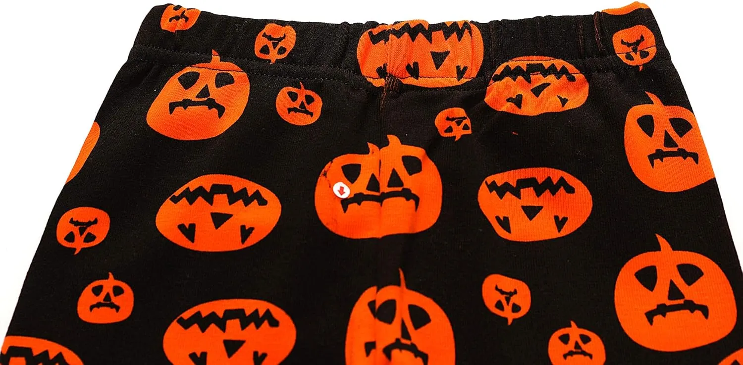 Toddler Boys Halloween Pumpkin Pajamas 100% Cotton Pjs for Boy Jammies Little Kids Sleepwear Clothes Sets Size 2-7T