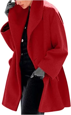 Trench Coats for Women Long Jacket Loose Fitting Warm Winter Outwear Fashion Lapel Jacket Coats Long Coats for Women