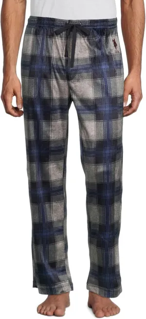 U.S. Polo Assn. Men's Pajama Pants - Soft Fleece Plaid Lounge Pants Sleepwear Bottoms for Men with Pockets (Sizes: S-XL)