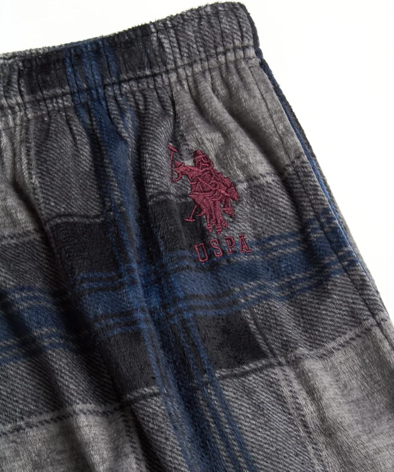 U.S. Polo Assn. Men's Pajama Pants - Soft Fleece Plaid Lounge Pants Sleepwear Bottoms for Men with Pockets (Sizes: S-XL)