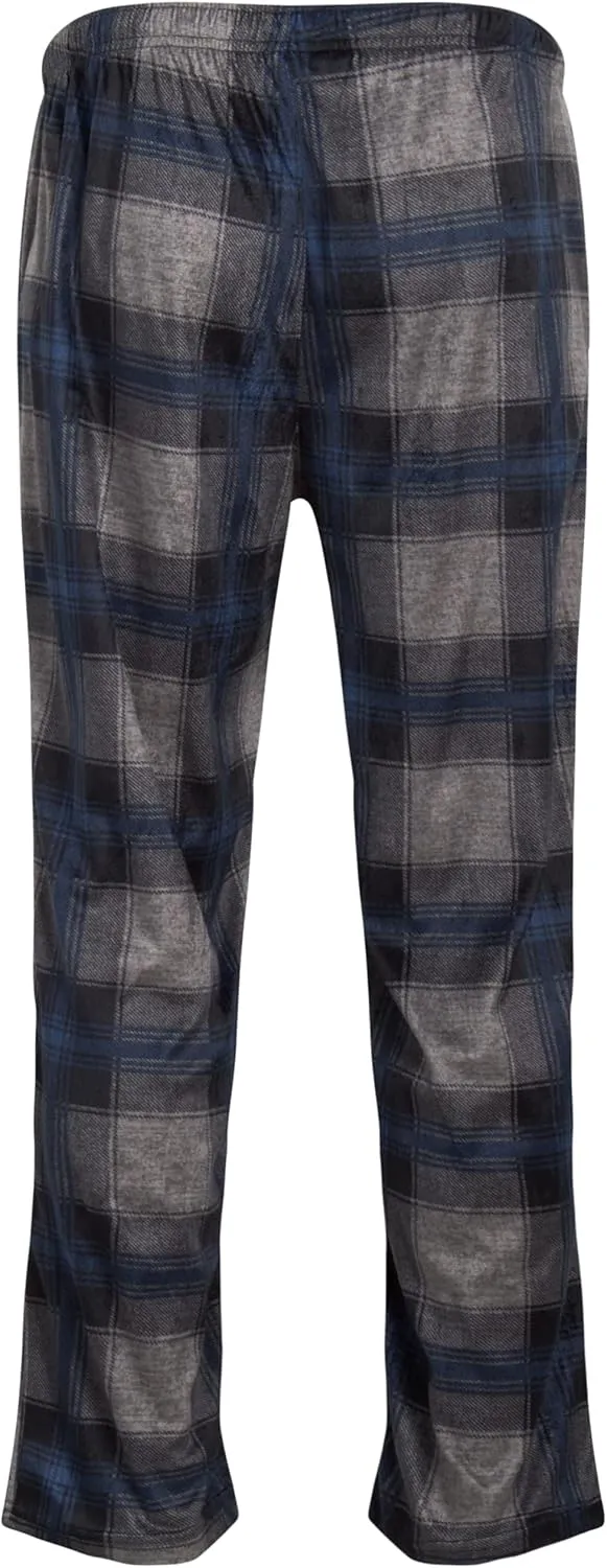 U.S. Polo Assn. Men's Pajama Pants - Soft Fleece Plaid Lounge Pants Sleepwear Bottoms for Men with Pockets (Sizes: S-XL)