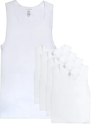 Van Heusen Mens Tank Top Undershirt - 5 Pack Soft Cotton A-Shirt Tank Tops - Breathable Sleeveless Shirts for Men (S-XL)