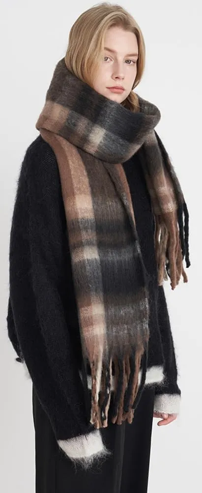 Vintage Scarfs for Women Winter Warm Scarf Long Shawls Wraps for Evening Dresses Thick Cashmere Blanket Plaid Wraps