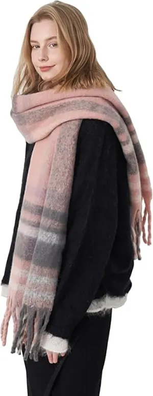 Vintage Scarfs for Women Winter Warm Scarf Long Shawls Wraps for Evening Dresses Thick Cashmere Blanket Plaid Wraps