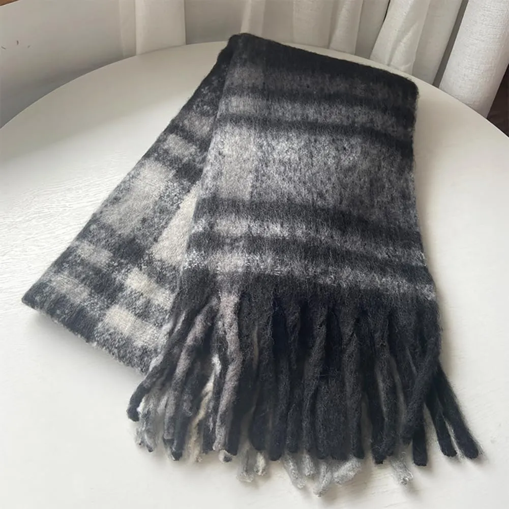 Vintage Scarfs for Women Winter Warm Scarf Long Shawls Wraps for Evening Dresses Thick Cashmere Blanket Plaid Wraps