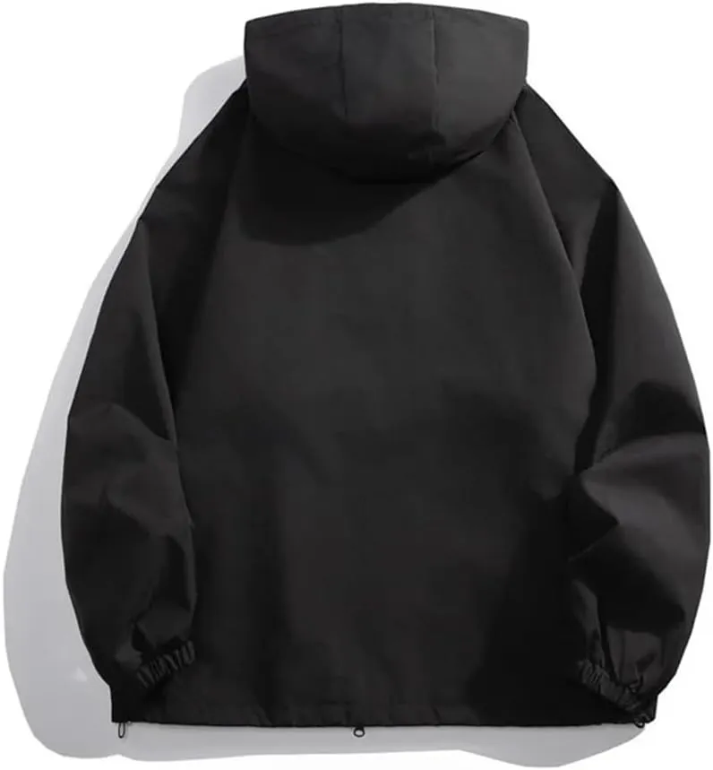 Vsadsau Hooded Jackets Men Spring Autumn Hip Hop Simple Outerwear Streetwear Loose Solid Jackets