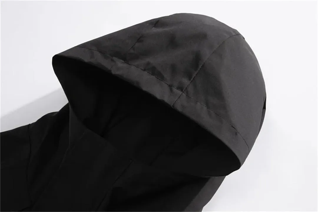 Vsadsau Hooded Jackets Men Spring Autumn Hip Hop Simple Outerwear Streetwear Loose Solid Jackets