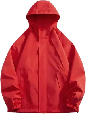 Vsadsau Hooded Jackets Men Spring Autumn Hip Hop Simple Outerwear Streetwear Loose Solid Jackets