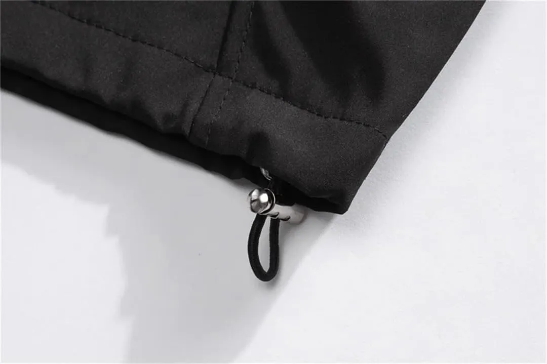 Vsadsau Hooded Jackets Men Spring Autumn Hip Hop Simple Outerwear Streetwear Loose Solid Jackets