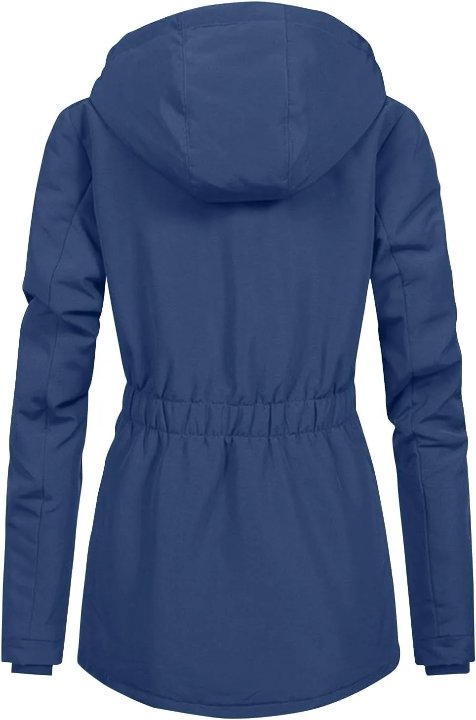 WANZZXCSL Jacket for Women 2024 Winter Casual Fashion Loose Solid Color Hat Plus Size Zipper Fleece Collar Pocket Jacket