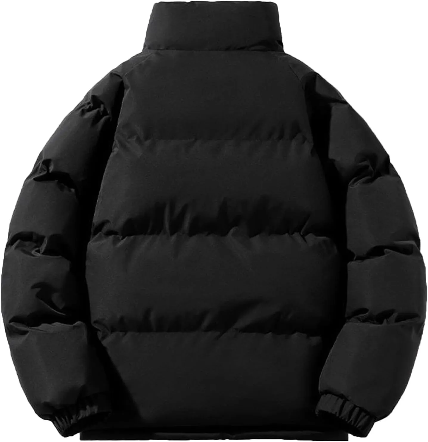 WENKOMG1 Down Jacket for Men Long Sleeve Winter Fall Lightweight Sherpa Lined Outerwear Zip Up Insulated Puffer Jacket