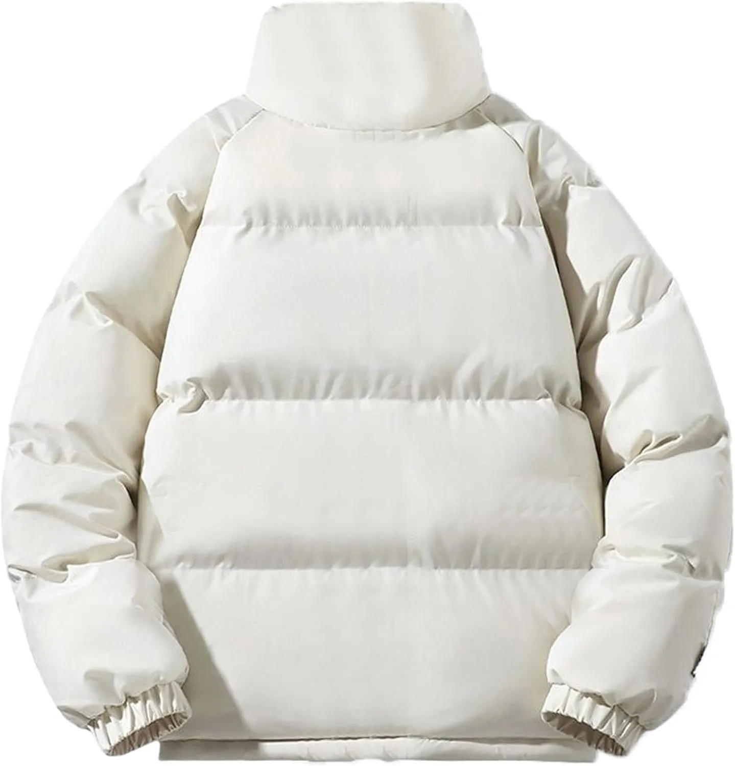 WENKOMG1 Down Jacket for Men Long Sleeve Winter Fall Lightweight Sherpa Lined Outerwear Zip Up Insulated Puffer Jacket