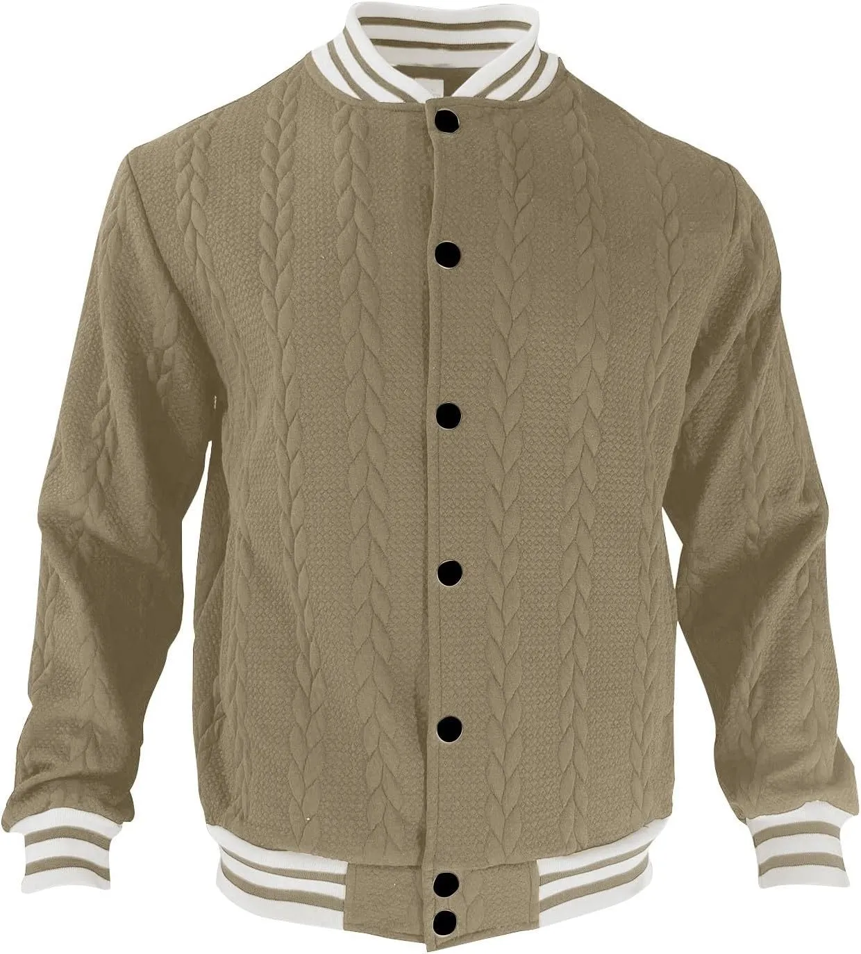 WENKOMG1 Mens Vasity Letterman Jacket Long Sleeve Slim Fit Textured Cotton Blend Baseball Jacket Fashion Bomber Jackets