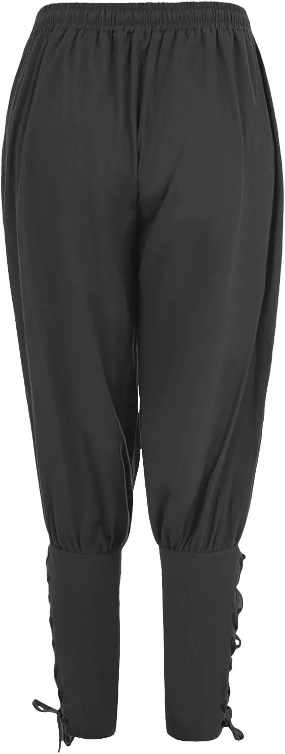 White Linen Pants Men Drawstring Elastic Waist Holiday Yoga Pants Casual Baggy Comfort Capri Trousers with Pockets