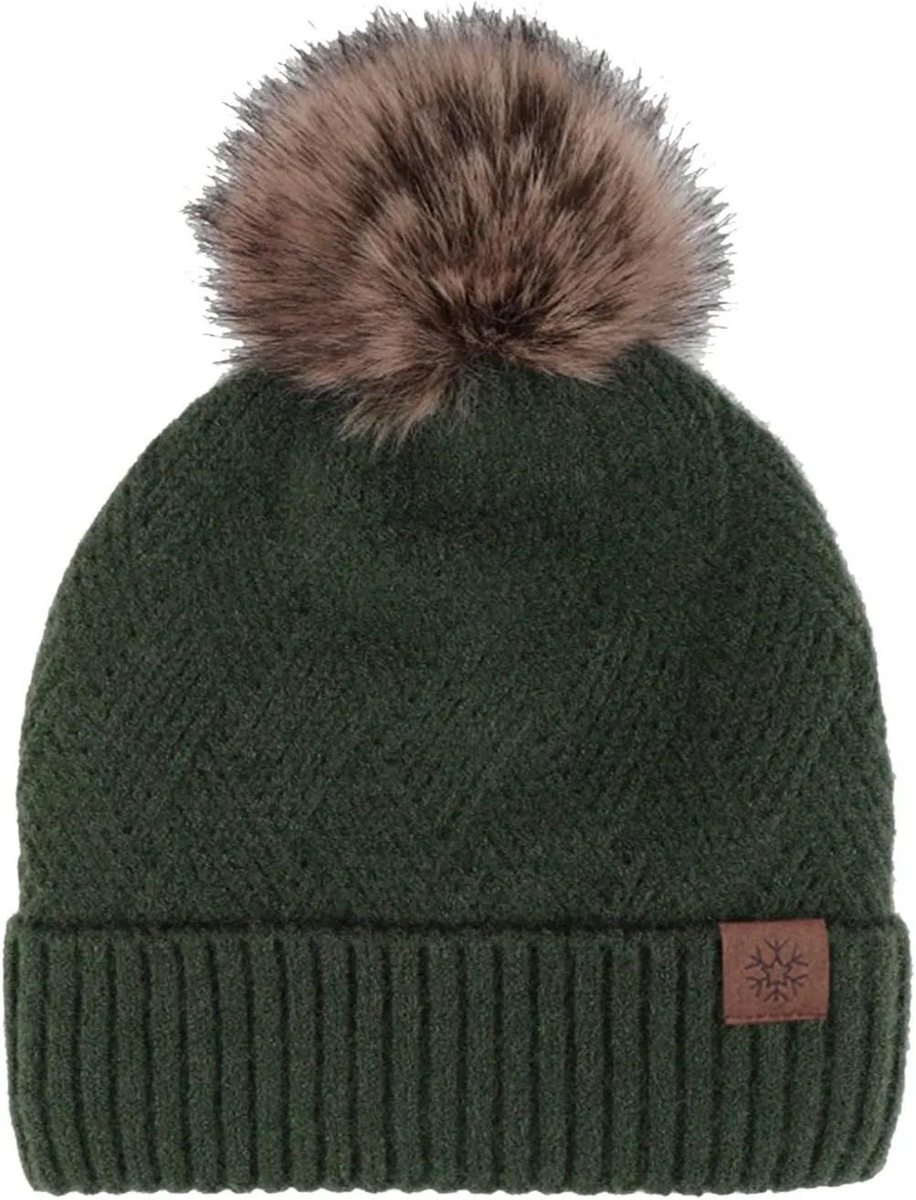 Winter Beanie Hat for Women Warm Ear Knit Hat Outdoor Cute Pom Cover Ears Cap
