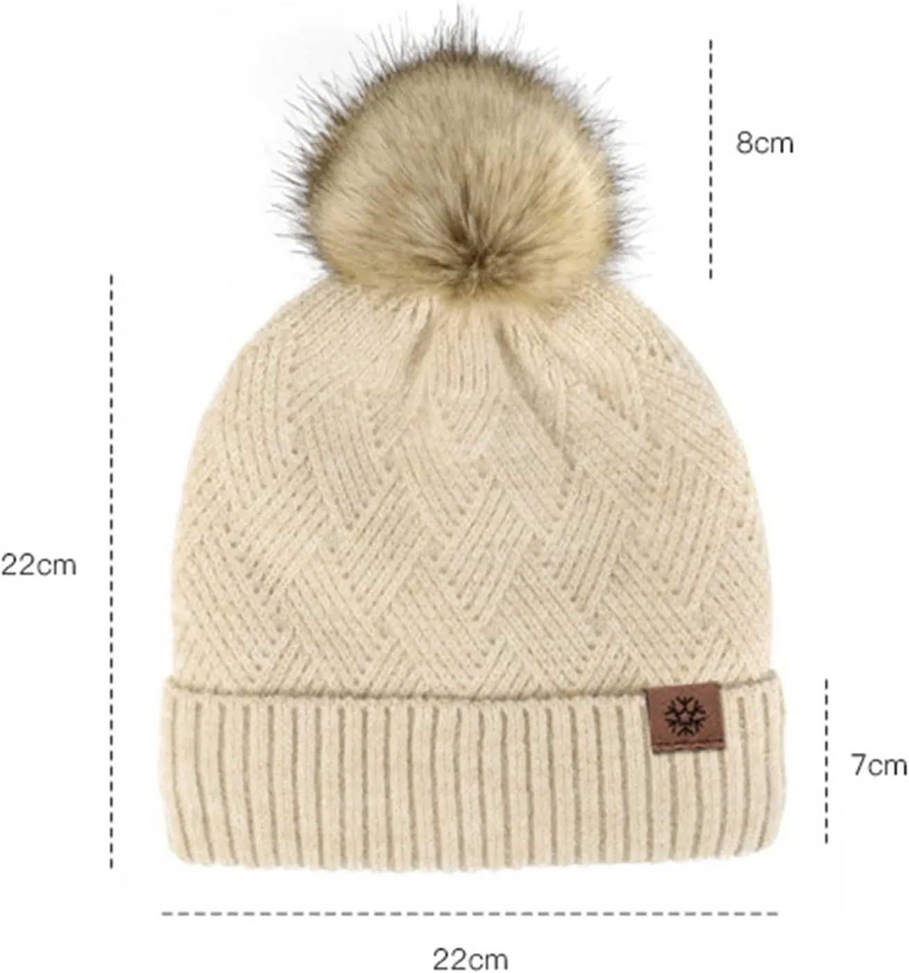 Winter Beanie Hat for Women Warm Ear Knit Hat Outdoor Cute Pom Cover Ears Cap