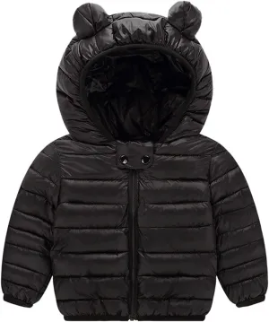 Winter Down Coats for Kids Baby Boys Girls Light Puffer Padded Jacket Toddler Bear Hoods Infant Outerwear