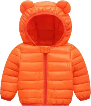 Winter Down Coats for Kids Baby Boys Girls Light Puffer Padded Jacket Toddler Bear Hoods Infant Outerwear